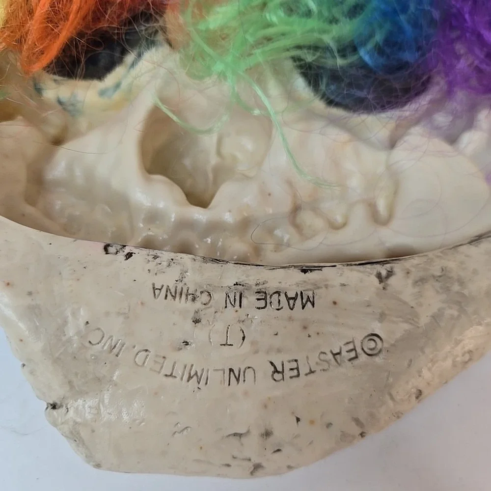 Vintage Scary‎ Clown Mask With Wig by easter unlimited